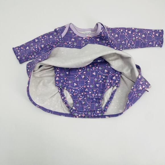 Children's Place Purple Cotton Dress - 3-6 Months - Picture 4 of 6